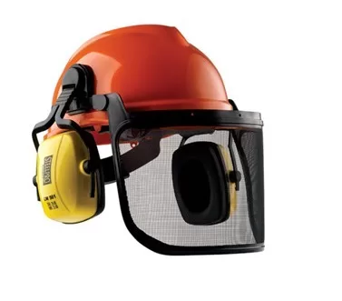 CASCO MOTOSERRISTA , VISOR DE MALLA METÁLICA