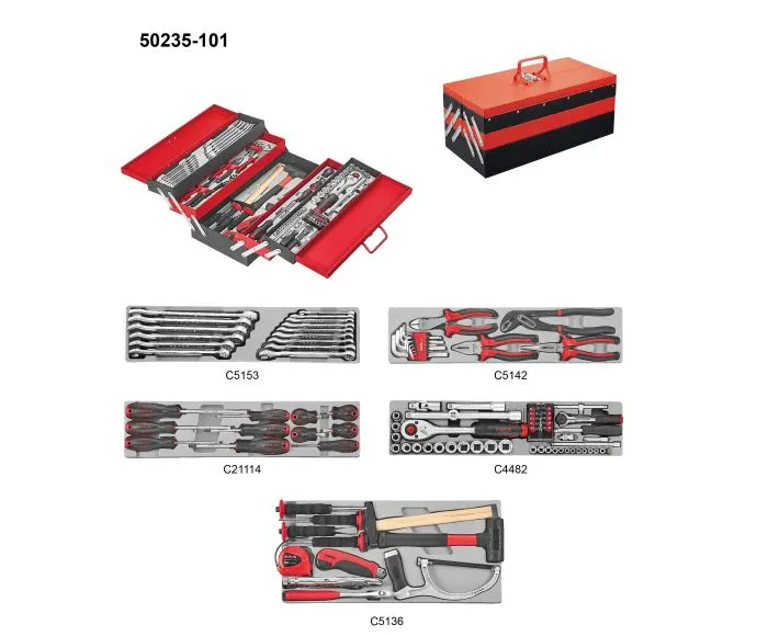 Caja de 4 Bandejas 101 Herramientas (50235-101) Force